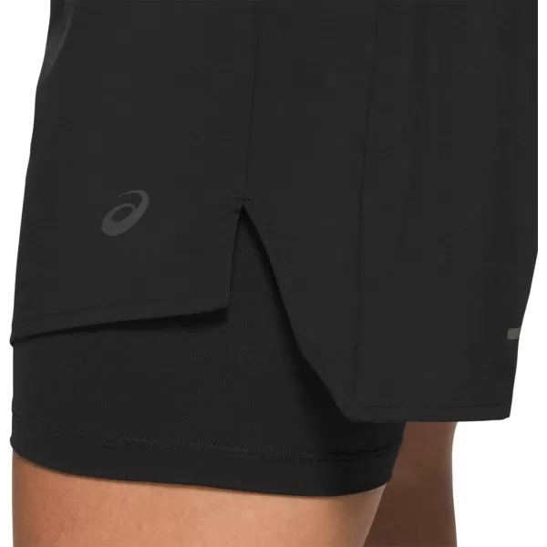 imageASICS Womens Road 2N1 55IN Short Running ApparelPerformance Black