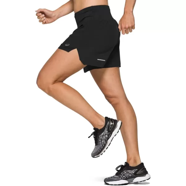 imageASICS Womens Road 55 Short Running ApparelPerformance Black