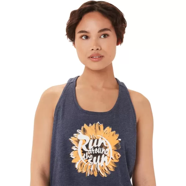 imageASICS Womens Run Around The Sun Racerback ApparelPeacoat Heather