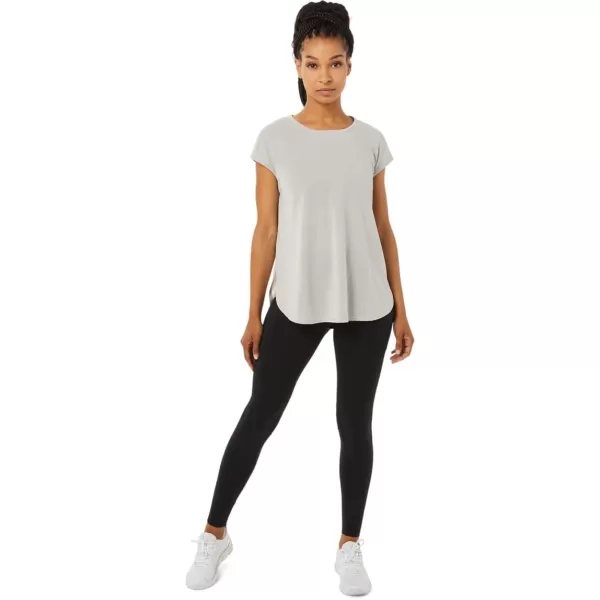 imageASICS Womens Slit Short Sleeve TOP Training ApparelOyster Grey