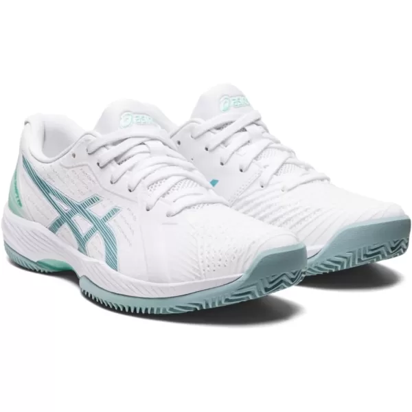 imageASICS Womens Solution Swift FlyteFoam Clay Tennis ShoesWhiteSmoke Blue
