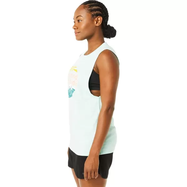 imageASICS Womens Sound Mind Sound Body Mountain Muscle Tank Training ApparelFresh Ice Heather