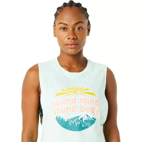 imageASICS Womens Sound Mind Sound Body Mountain Muscle Tank Training ApparelFresh Ice Heather