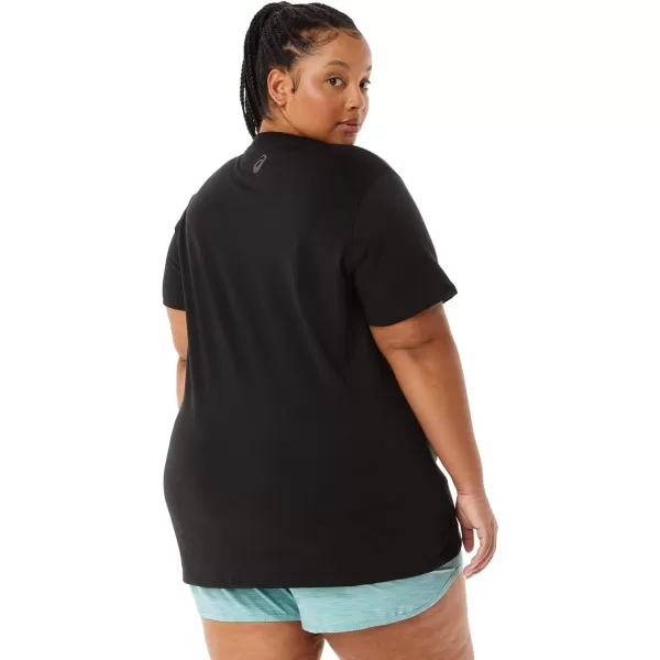 imageASICS Womens Spiral a Airbrush Tiger Print VNeck Running ApparelPerformance Black