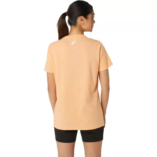 imageASICS Womens Sunflower Slogan VNeck Running ApparelSummer Dune