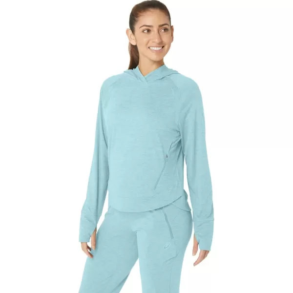 imageASICS Womens TECH PO HOODIE 20 ApparelAquamarine Spacedye