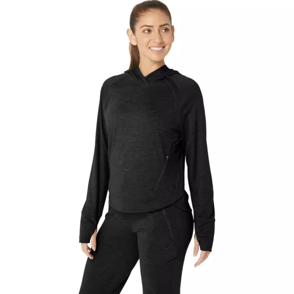 imageASICS Womens TECH PO HOODIE 20 ApparelPerformance Black Spacedye