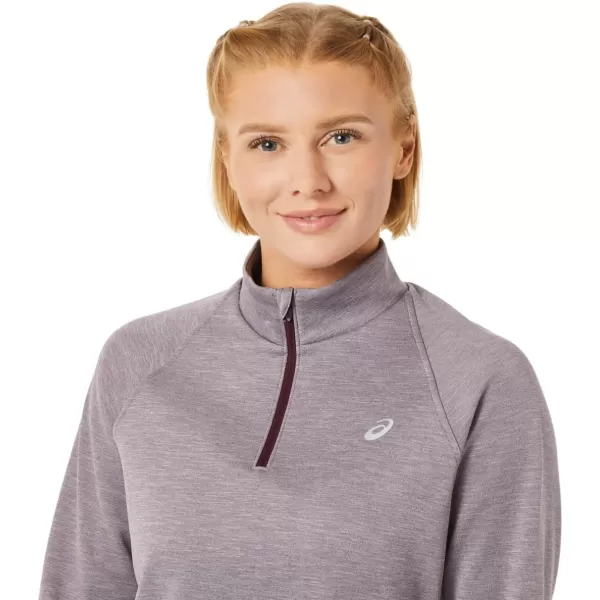 imageASICS Womens Thermopolis 14 Zip ApparelDeep Mars Heather