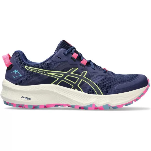 imageASICS Womens Trabuco Terra 2 Running ShoesDeep OceanLime Green