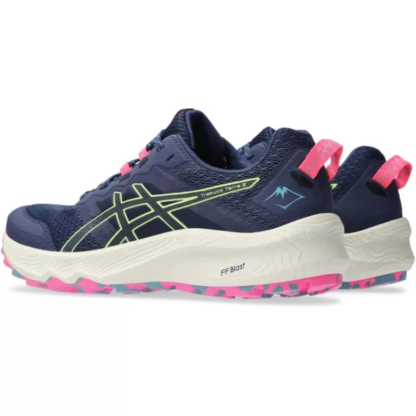 imageASICS Womens Trabuco Terra 2 Running ShoesDeep OceanLime Green
