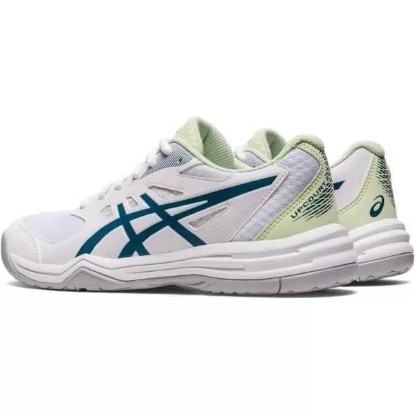 imageASICS Womens Upcourt 5 Indoor Sport ShoeWhiteInk Teal