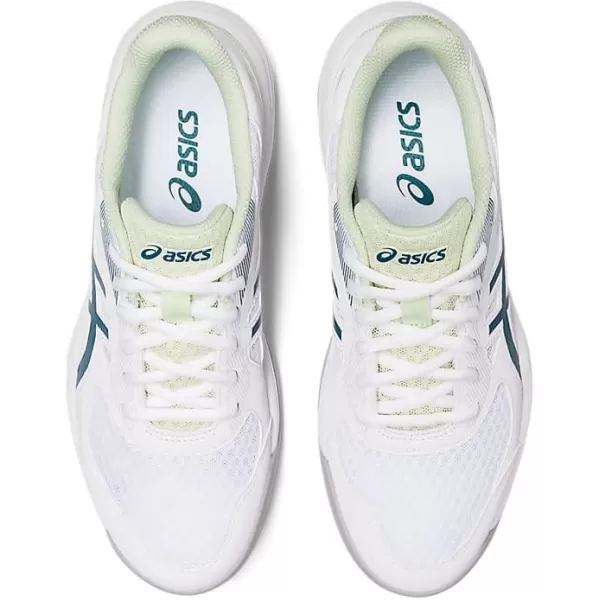 imageASICS Womens Upcourt 5 Indoor Sport ShoeWhiteInk Teal