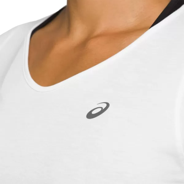 imageASICS Womens VNeck Short Sleeve Top Running ApparelBrilliant White