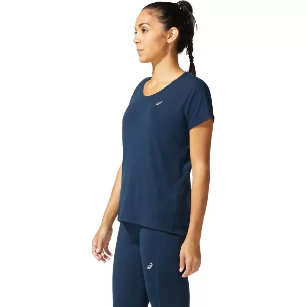 imageASICS Womens VNeck Short Sleeve Top Running ApparelFrench Blue