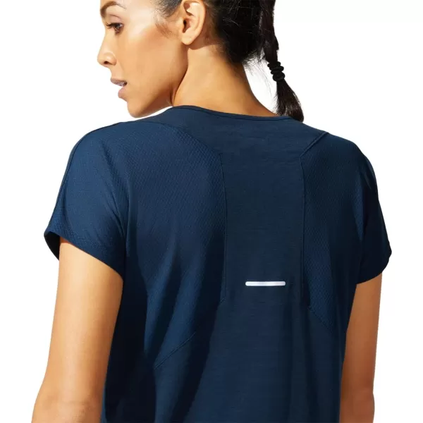 imageASICS Womens VNeck Short Sleeve Top Running ApparelFrench Blue