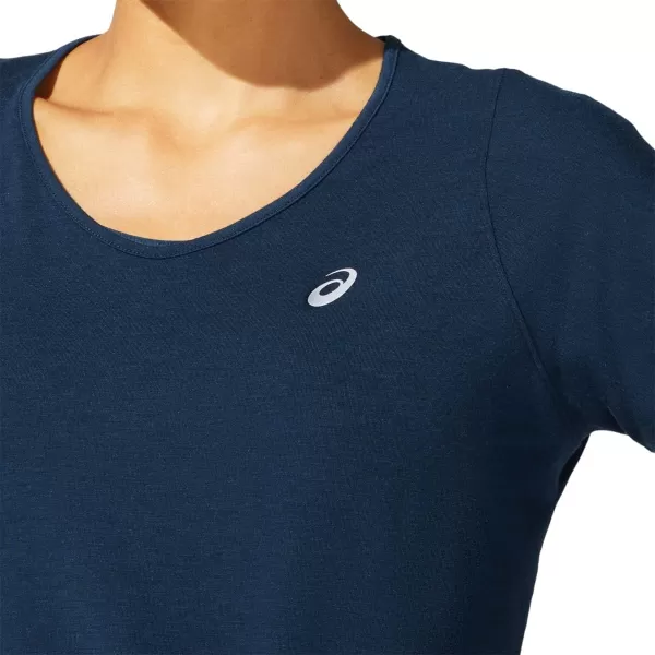 imageASICS Womens VNeck Short Sleeve Top Running ApparelFrench Blue