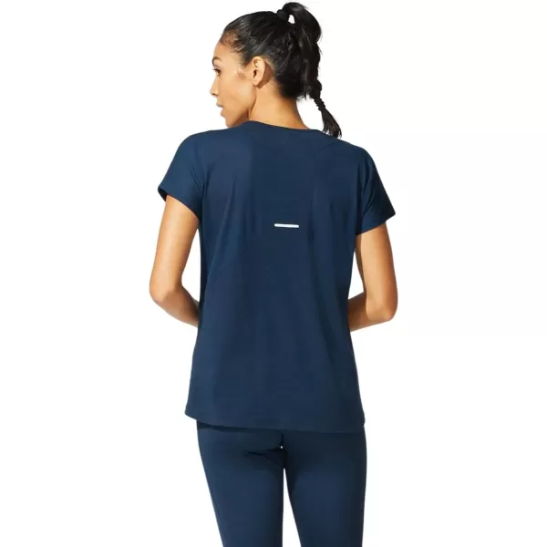 imageASICS Womens VNeck Short Sleeve Top Running ApparelFrench Blue