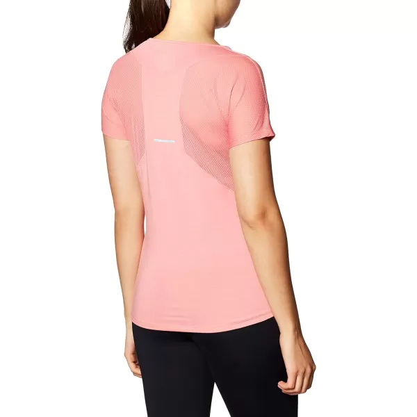 imageASICS Womens VNeck Short Sleeve Top Running ApparelPeach Petal