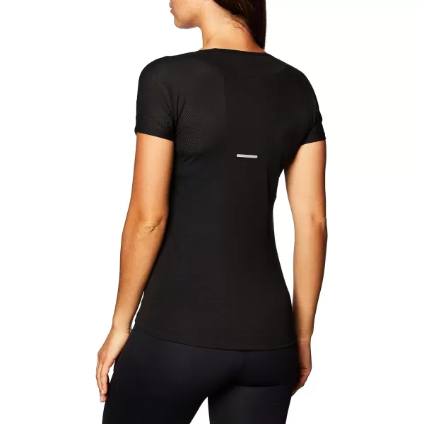 imageASICS Womens VNeck Short Sleeve Top Running ApparelPerformance Black