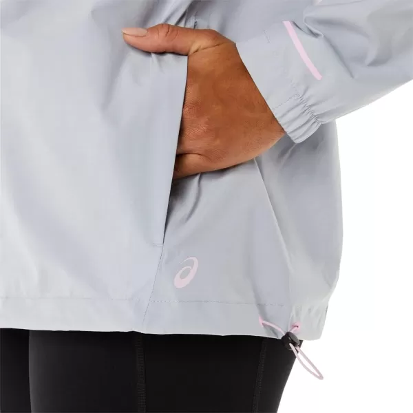 imageASICS Womens WATERPROOF JACKET ApparelPiedmont GreyBarely Rose