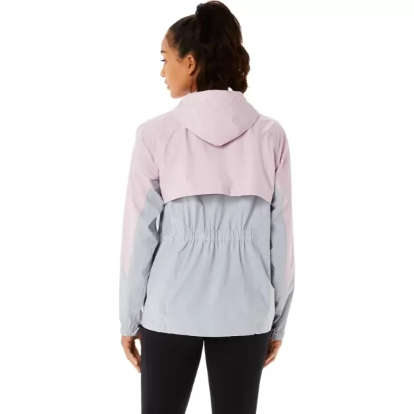 imageASICS Womens WATERPROOF JACKET ApparelPiedmont GreyBarely Rose