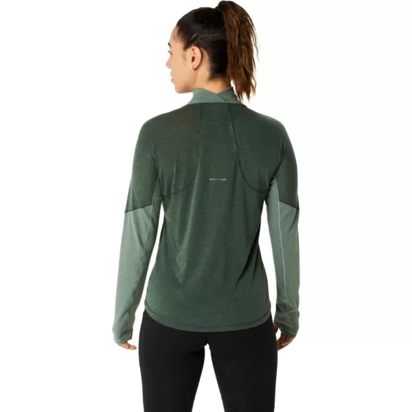 imageASICS Womens Winter Run 12 Zip MID Layer ApparelRain Forest