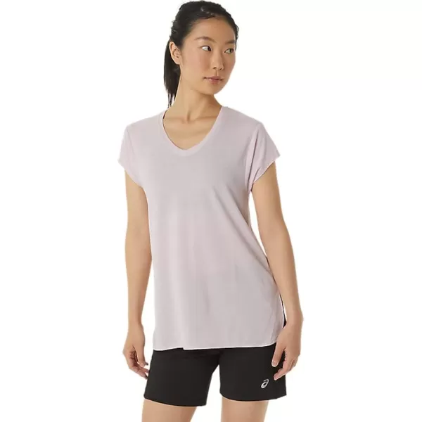 imageASICS Womens Womens Heather Vneck Short Sleeve TOP ApparelBarely Rose Heather