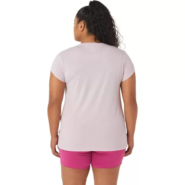 imageASICS Womens Womens Heather Vneck Short Sleeve TOP ApparelBarely Rose Heather