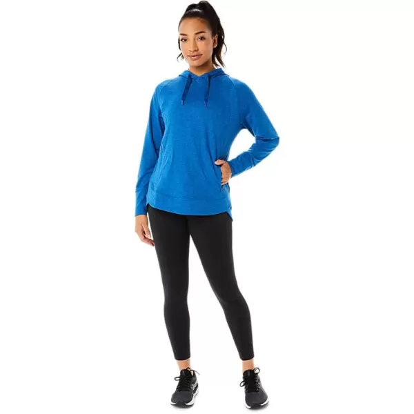 imageASICS Womens Womens TECH PO HOODIE ApparelLake Drive SpacedyeClear Blue