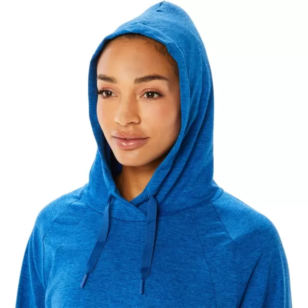 imageASICS Womens Womens TECH PO HOODIE ApparelLake Drive SpacedyeClear Blue
