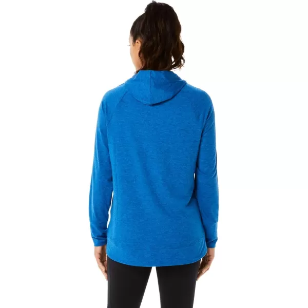 imageASICS Womens Womens TECH PO HOODIE ApparelLake Drive SpacedyeClear Blue