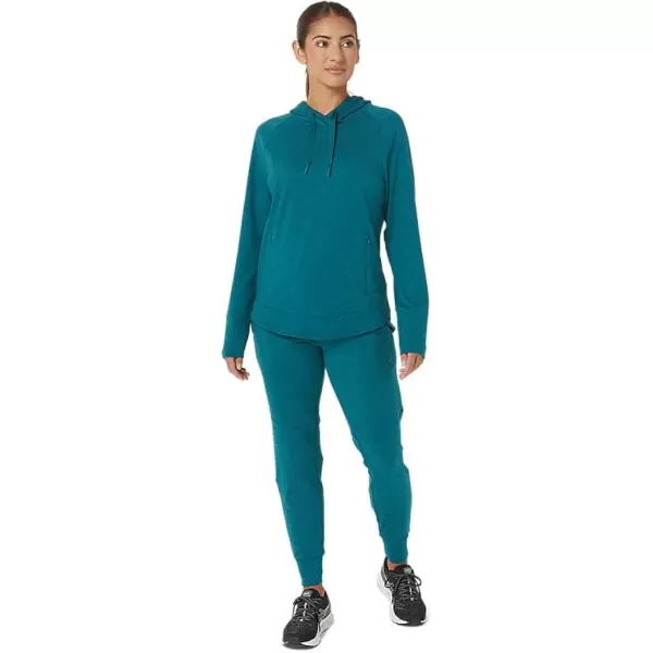 imageASICS Womens Womens TECH PO HOODIE ApparelVelvet Pine Spacedye