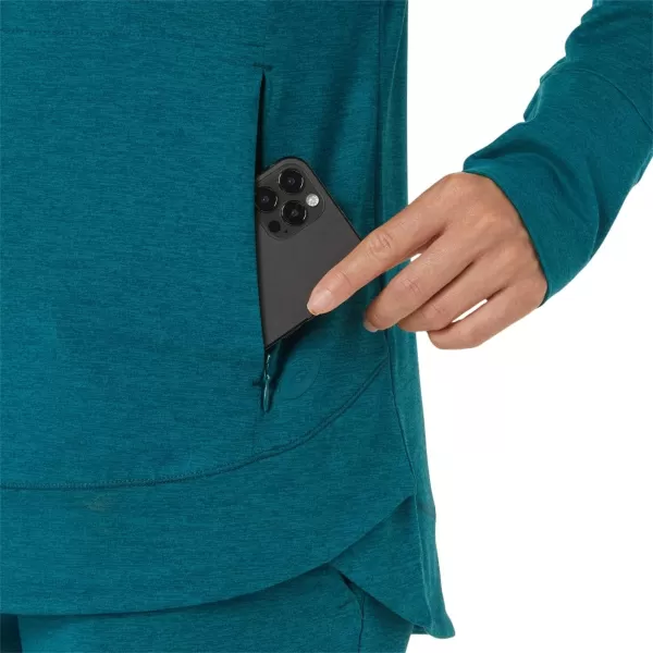 imageASICS Womens Womens TECH PO HOODIE ApparelVelvet Pine Spacedye