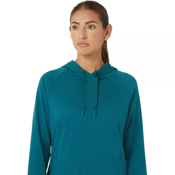 imageASICS Womens Womens TECH PO HOODIE ApparelVelvet Pine Spacedye