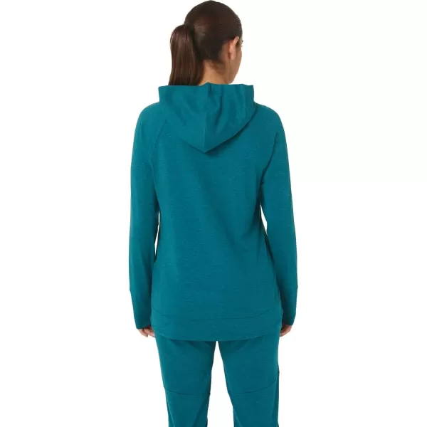 imageASICS Womens Womens TECH PO HOODIE ApparelVelvet Pine Spacedye