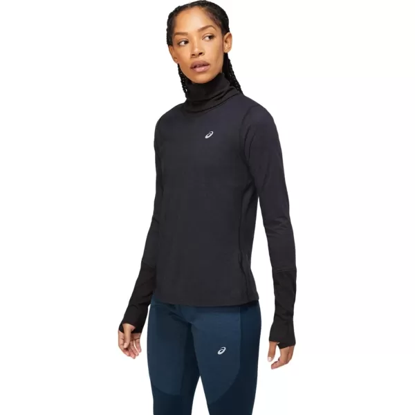 imageASICS Womens Wool Rib Long Sleeve Top Running ApparelPerformance BlackGraphite Grey