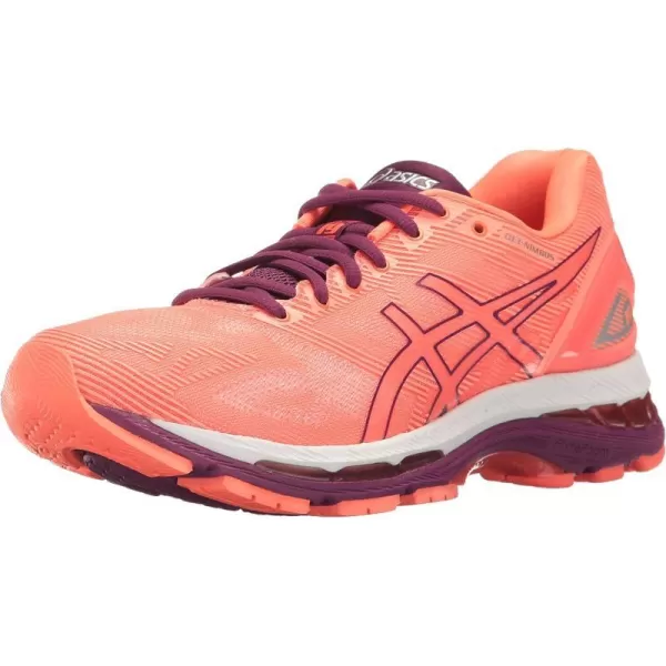 imageASICS GelNimbus 19 Womens Running ShoeFlash CoralDark PurpleWhite