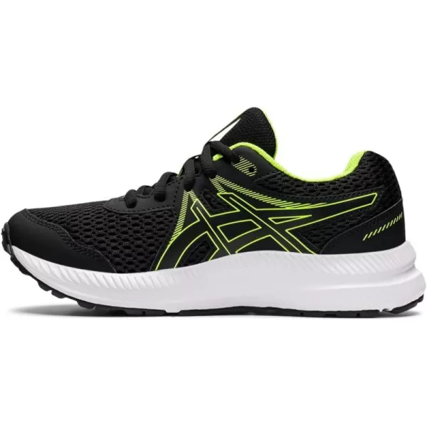 imageASICS Kids Contend 7 Grade School Running ShoeBlackHazard Green