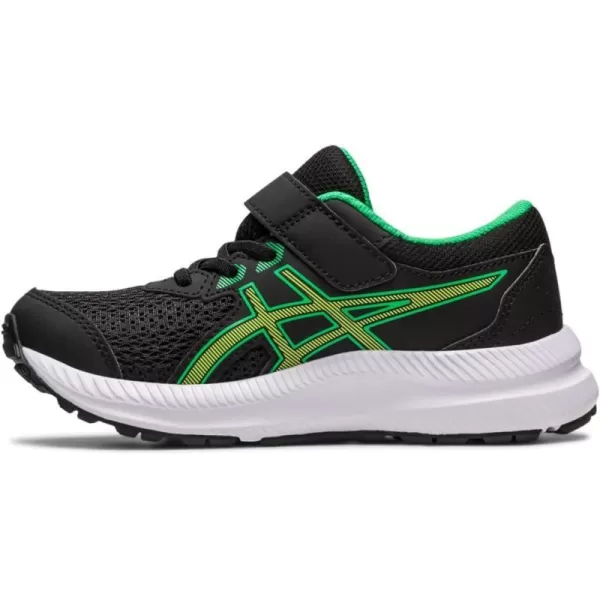 imageASICS Kids Contend 8 PreSchool Running ShoesBlackLime Zest