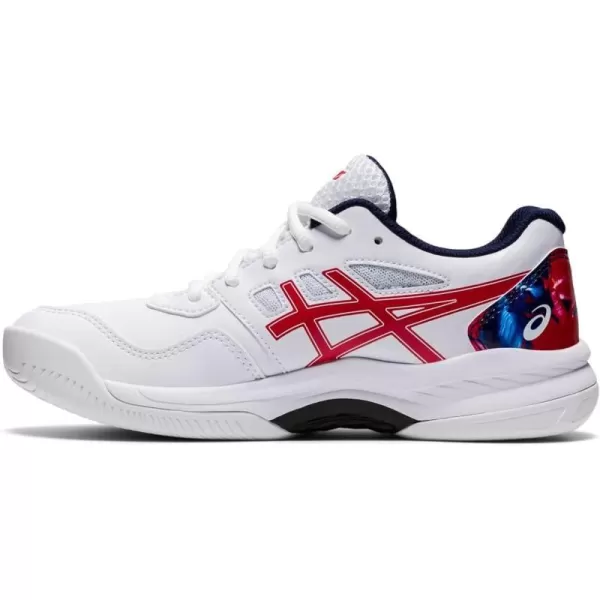 imageASICS Kids GelGame 8 Grade School Tennis ShoesWhiteClassic Red