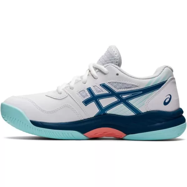 imageASICS Kids GelGame 8 Grade School Tennis ShoesWhiteLight Indigo