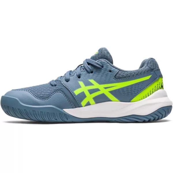 imageASICS Kids GelResolution 9 Grade School Tennis ShoeSteel BlueHazard Green