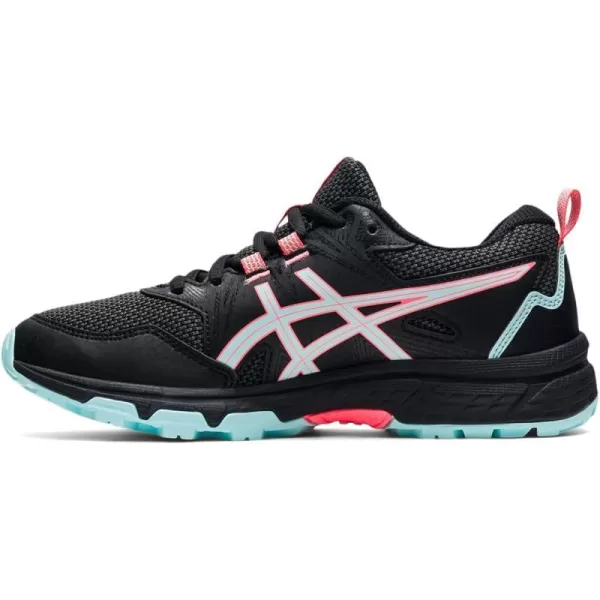 imageASICS Kids GelVenture 8 Grade School Running ShoesBlackClear Blue