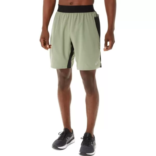 imageASICS Mens 9IN Mixer Short Training ApparelLichen GreenPerformance Black