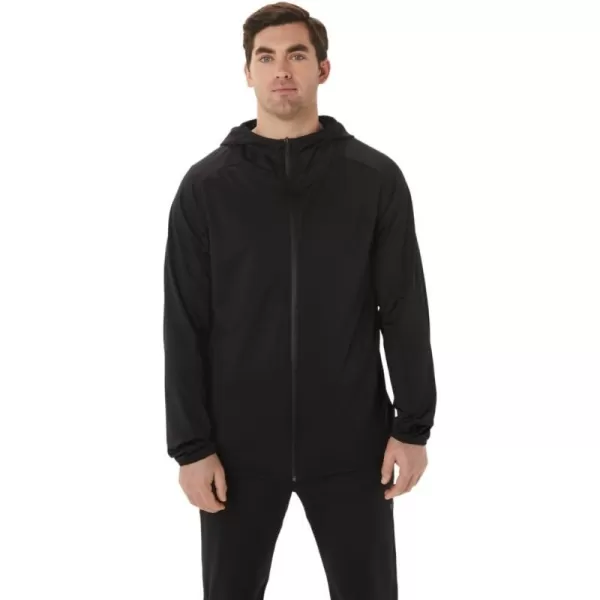 imageASICS Mens ACTIBREEZE JACQUARD BRUSHED KNIT JACKET ApparelPerformance Black