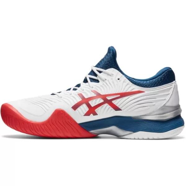 imageASICS Mens Court FlyteFoam 2 Tennis ShoesWhiteMako Blue