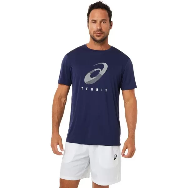 imageASICS Mens Court Spiral TEE Tennis ApparelPeacoat