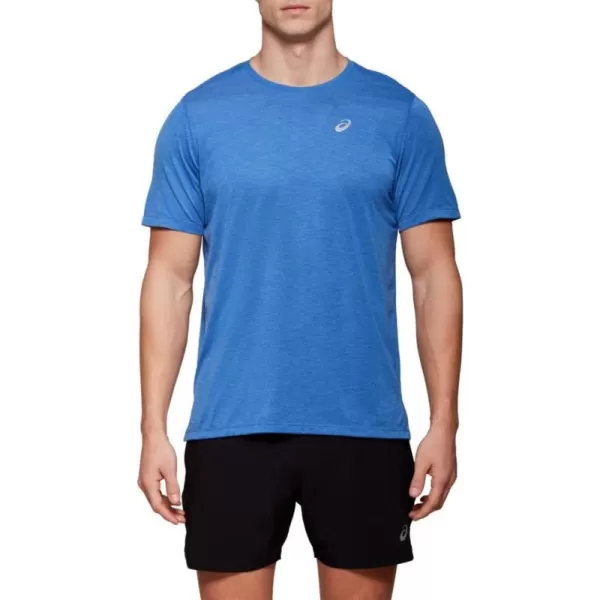 imageASICS Mens Dorai Short Sleeve Running ApparelAsics Blue Heather