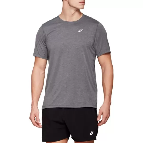 imageASICS Mens Dorai Short Sleeve Running ApparelDark Grey Heather