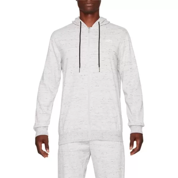 imageASICS Mens French Terry One Point Hoodie Full Zip Training ClothesPiedmont Grey Heather